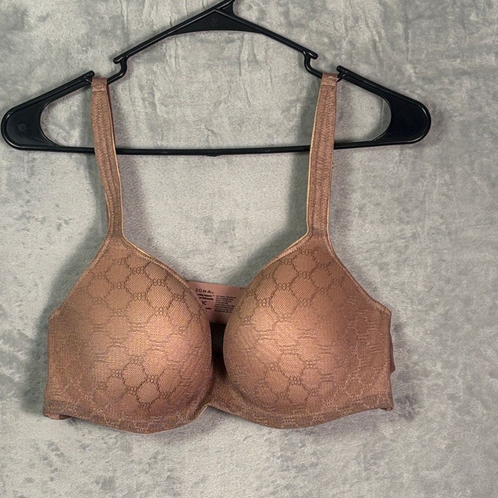Soma Stunning Support Mauve Pink Geo Lace Underwire Balconnette Size 38C